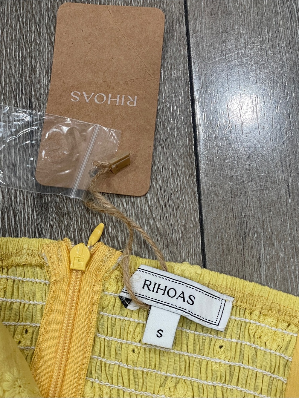 RIHOAS Yellow Eyelet Halter Ruffle Mini Dress - Picture 5 of 9